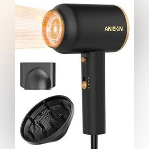 ANIEKIN Hair Blow Dryer 1875W with Diffuser, Travel Ionic Hair Dryer